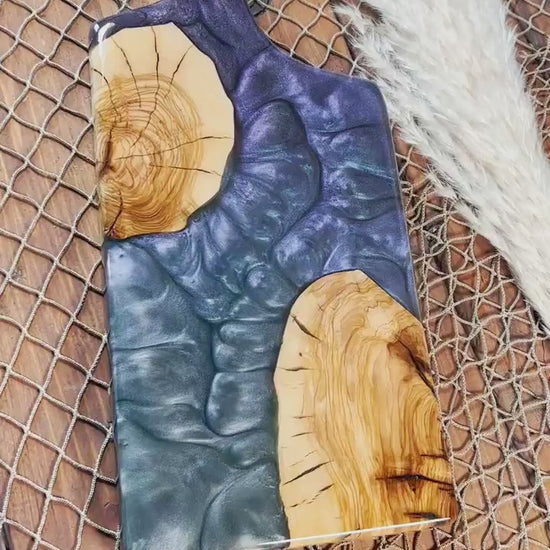 Olive wood, Flare Handle Charcuterie Board, Serving Board