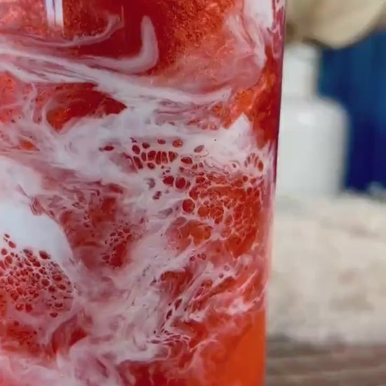 Sunset Orange Waves Water Bottle